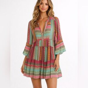 NWT Elan Geometric Multicolor Tunic Dress size Xl